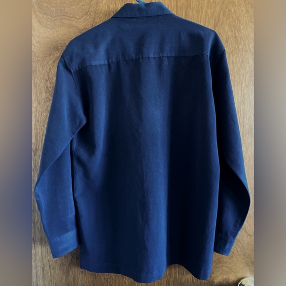 Versace Jeans couture Navy Blue Button Down Dress Shirt Men’s Size Small - Picture 2 of 3